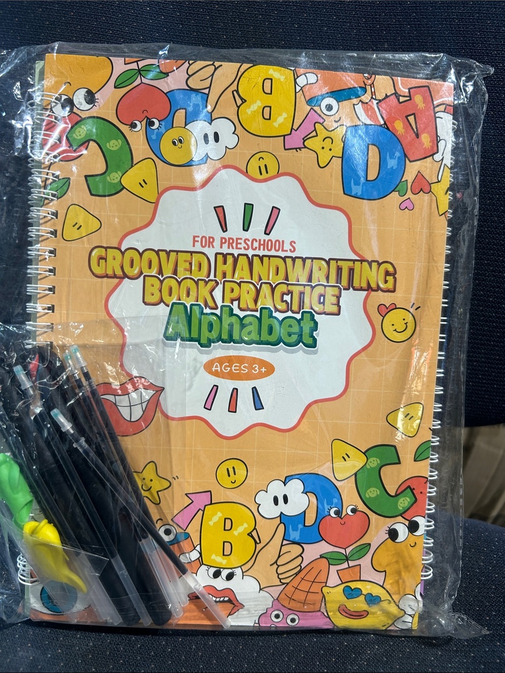 4 PCS grooved Magic Practice Copybook Reusable Writing Book Preschool-10 pens